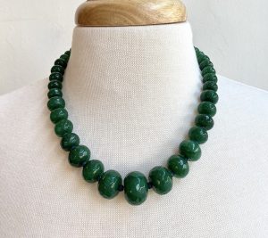 Green Jade beaded necklace by Jennifer Woods Jewelry. Part of the Ozark Plateau collection